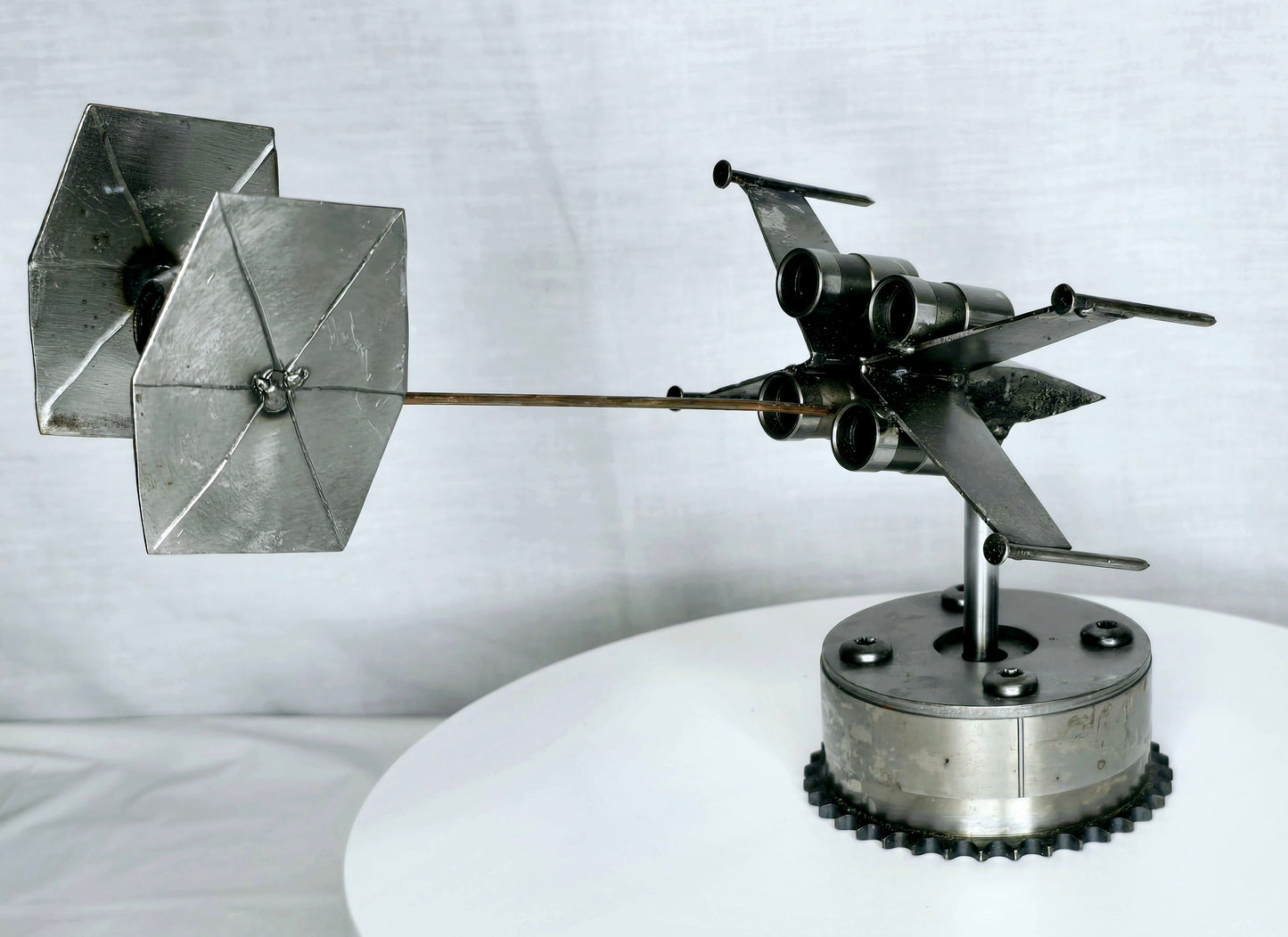 X-Wing Fighter being chased by Tie Fighter