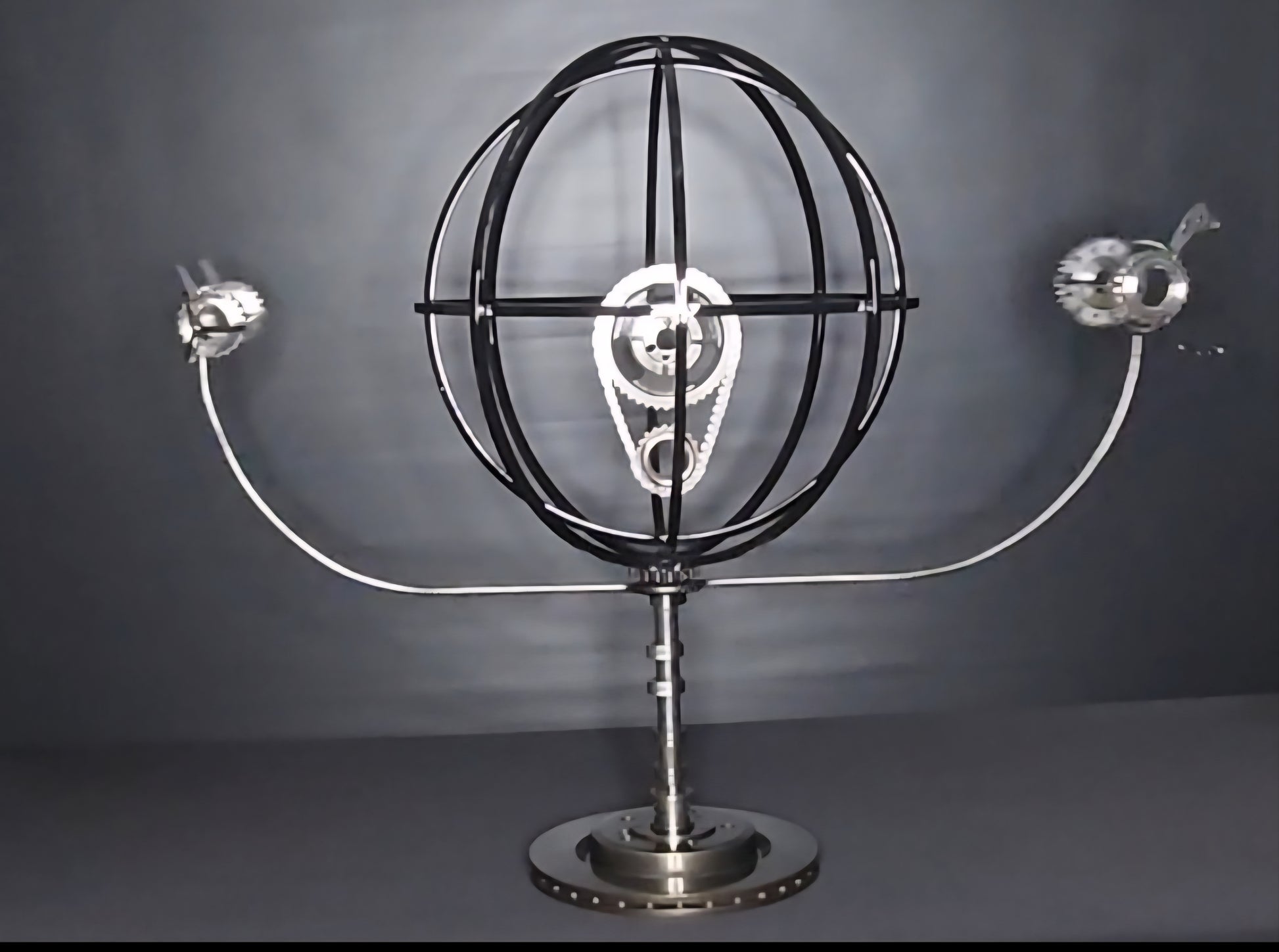Metal world map sculpture inspired by Leonardo da Vinci and exploration, forged from reclaimed steel by Enrique Del Angel.