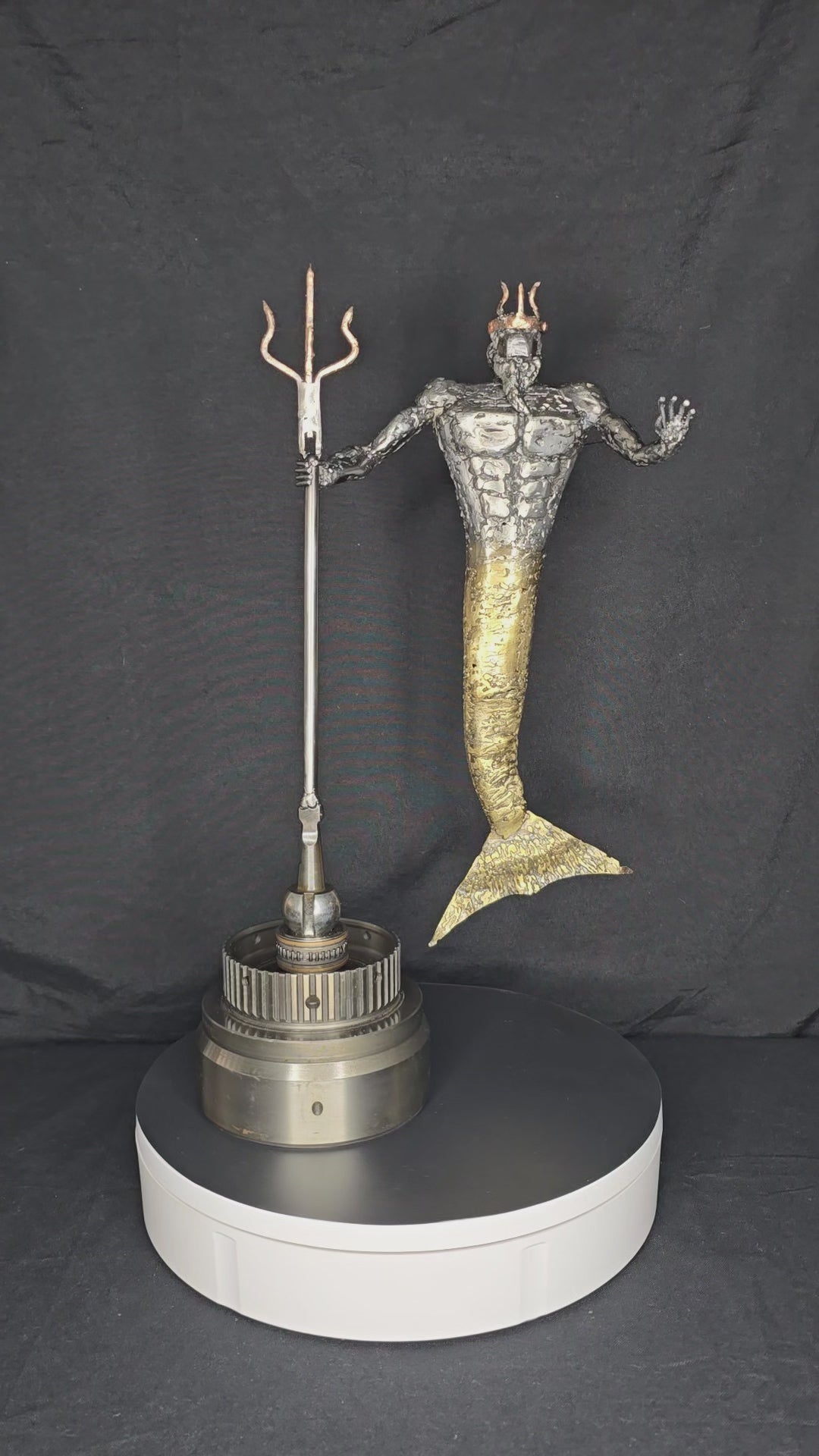 Poseidon: Forged in the Abyss | Metal Sculpture by Enrique Del